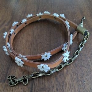 Anthropologie leather daisy belt